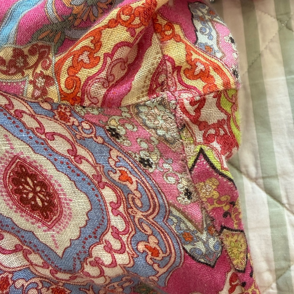 Le Ragazze Paisley 100% Linen Mini Dress Made In Italy Size M - Picture 8 of 8